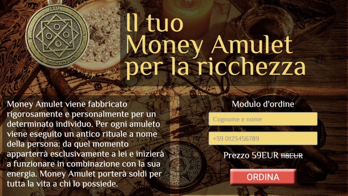 Money Amulet Italia truffa? Recensioni vere, Recensioni negative, Prezzo