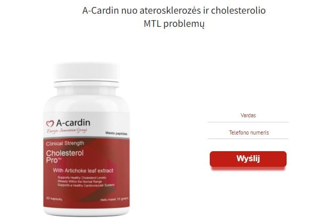 A-Cardin Lietuva – kaina, kur pirkti, vaistinės, nuomonės ir atsiliepimai, kaip naudoti, gamintojo oficiali svetainė