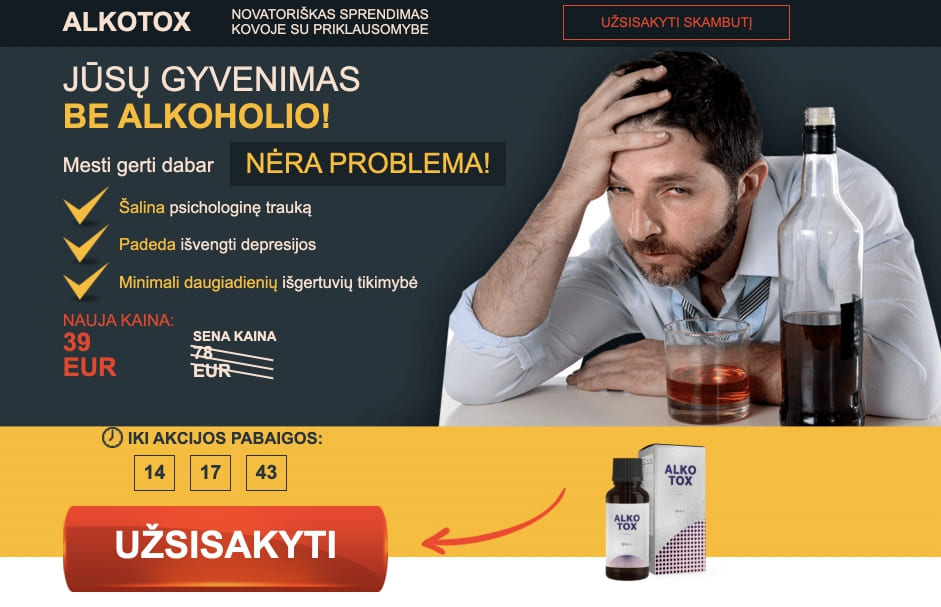 Alkotox Lietuva – kaina, kur pirkti, vaistinės, nuomonės ir atsiliepimai, kaip naudoti, gamintojo oficiali svetainė