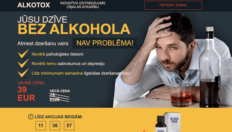 Alkotox Latvija – atsauksmes, kur nopirkt, cena, aptiekās, sastāvs, lietošanas instrukcija, oficiālā ražotāja mājas lapa