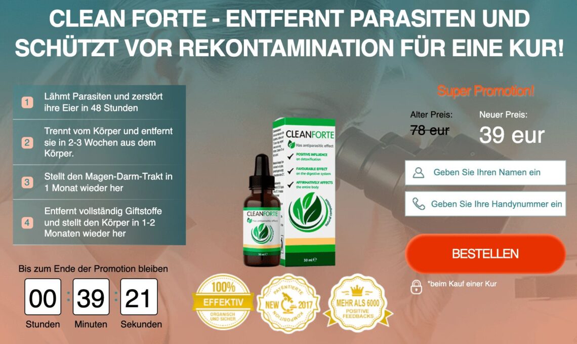 Clean Forte Test – Erfahrungen & Bewertungen, Nebenwirkungen, Preis, Kaufen