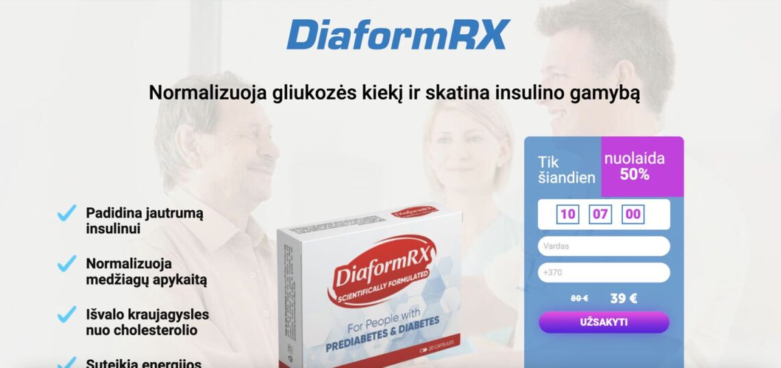Diaformrx Lietuva – kaina, kur pirkti, vaistinės, nuomonės ir atsiliepimai, kaip naudoti, gamintojo oficiali svetainė