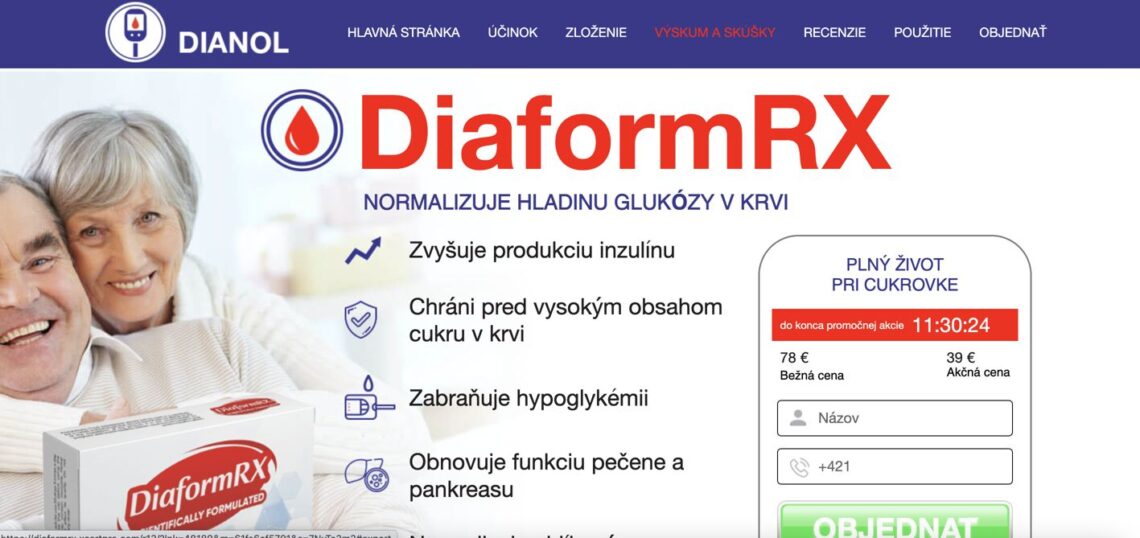 Diaformrx Slovensko – recenzie a skúsenosti, cena, kde kúpiť, leták, zloženie, dávkovanie, spôsob použitia, v lekárni, oficiálna stránka výrobcu