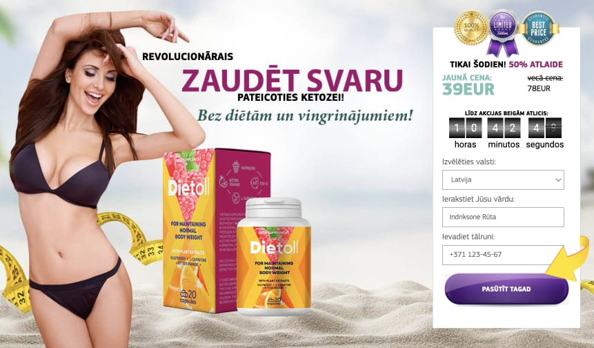 Dietoll Latvija – atsauksmes, kur nopirkt, cena, aptiekās, sastāvs, lietošanas instrukcija, oficiālā ražotāja mājas lapa