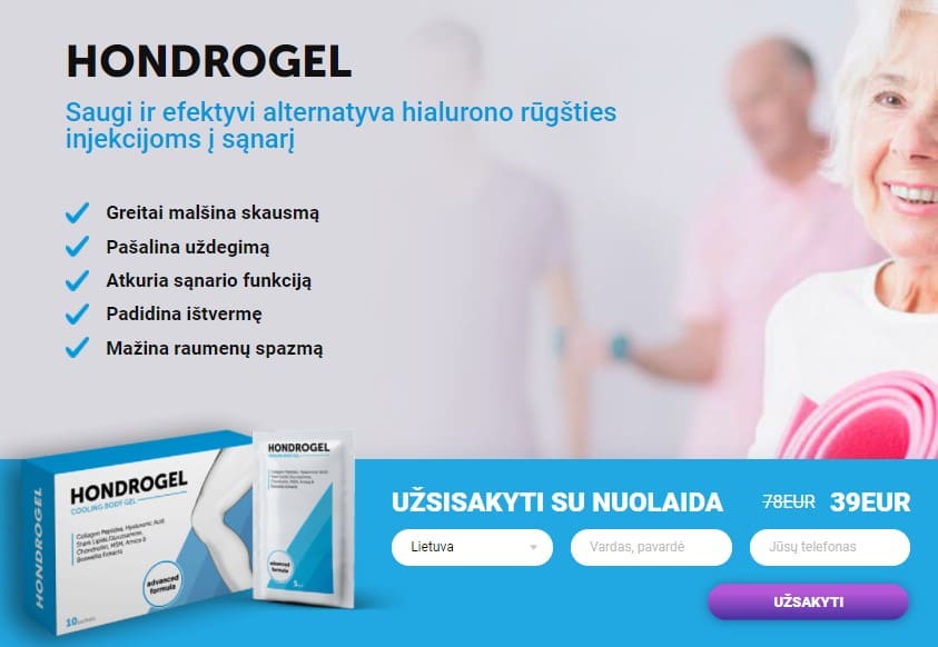 Hondrogel Lietuva – kaina, kur pirkti, vaistinės, nuomonės ir atsiliepimai, kaip naudoti, gamintojo oficiali svetainė