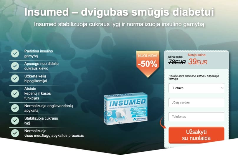 Insumed Lietuva – kaina, kur pirkti, vaistinės, nuomonės ir atsiliepimai, kaip naudoti, gamintojo oficiali svetainė