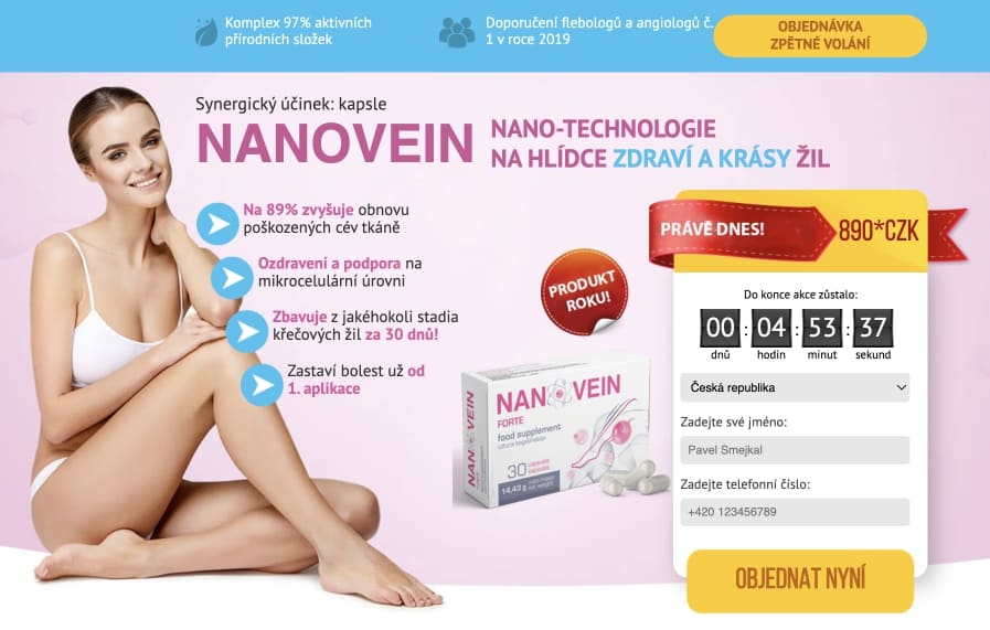 Nanovein (Nyní ve formě kapslí)- cena, kde koupit, nazory, co je to, kontraindikace, jak to použít