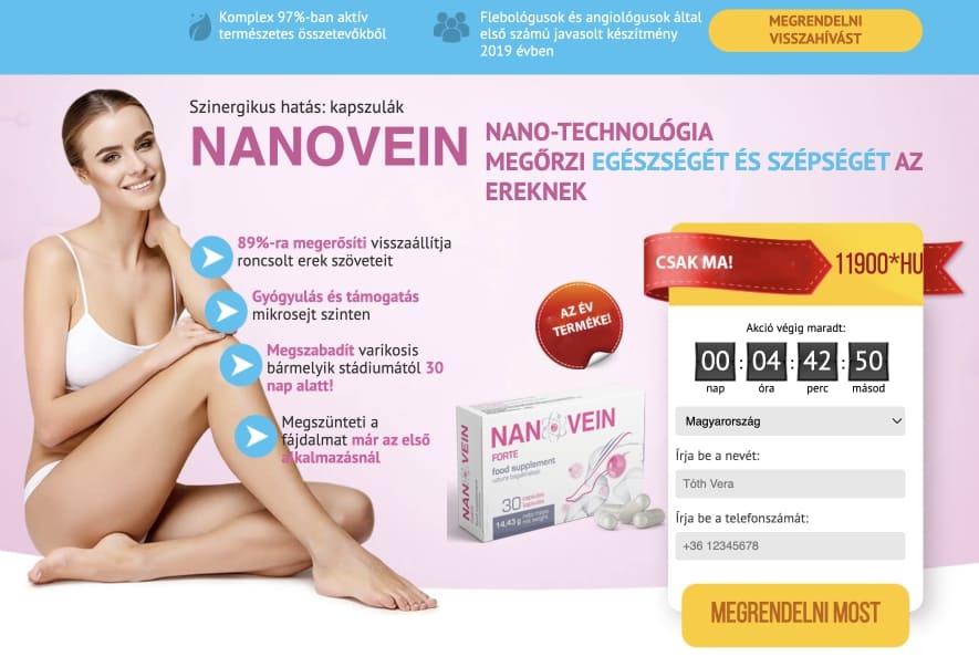 Nanovein(Most kapszula formájában) – vélemény, ára, szedése, összetevők, gyógyszertár, átverés?