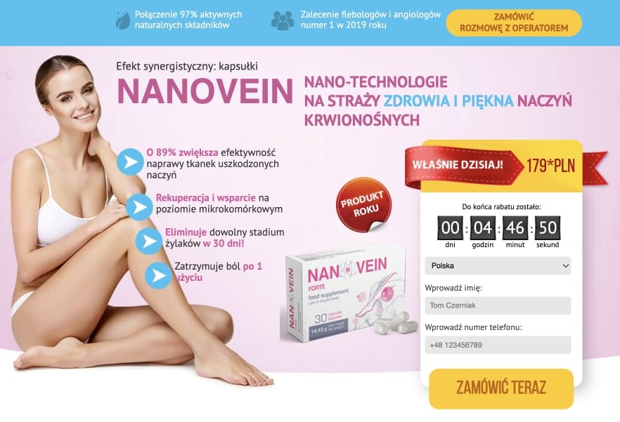Nanovein(Teraz w formie kapsułek) – opinie, cena, gdzie kupić? Allegro, Ceneo? Skład, sklep