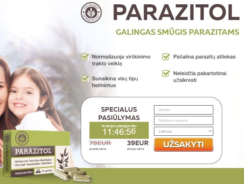 Parazitol Lietuva – kaina, kur pirkti, vaistinės, nuomonės ir atsiliepimai, kaip naudoti, gamintojo oficiali svetainė