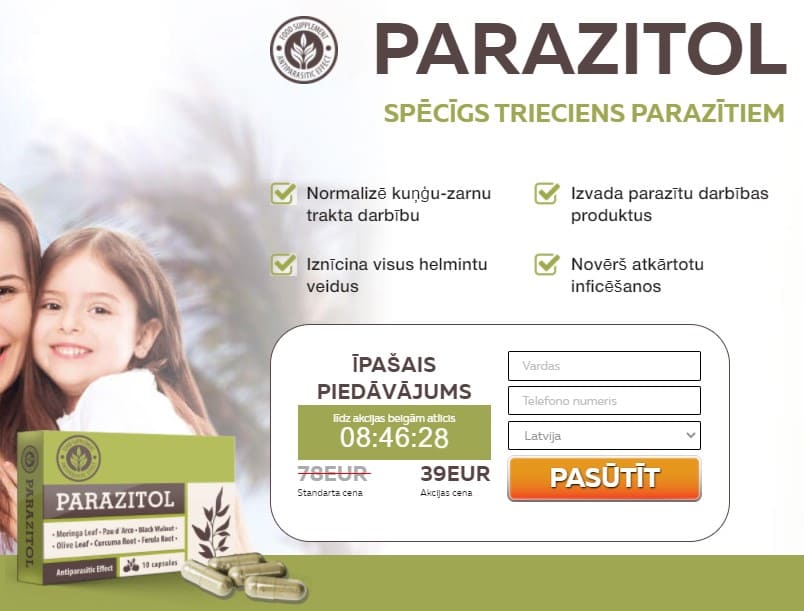 Parazitol Latvija – atsauksmes, kur nopirkt, cena, aptiekās, sastāvs, lietošanas instrukcija, oficiālā ražotāja mājas lapa