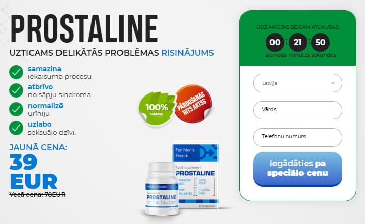 Prostaline Latvija – atsauksmes, kur nopirkt, cena, aptiekās, sastāvs, lietošanas instrukcija, oficiālā ražotāja mājas lapa