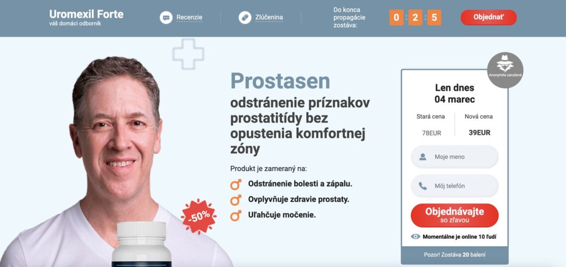 Prostasen Slovensko – recenzie a skúsenosti, cena, kde kúpiť, leták, zloženie, dávkovanie, spôsob použitia, v lekárni, oficiálna stránka výrobcu