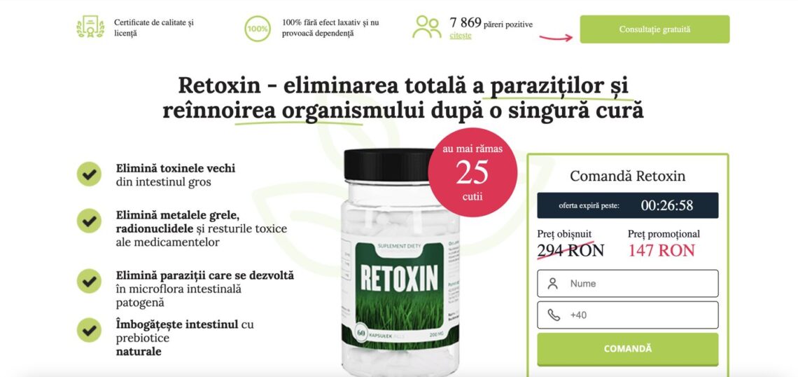 Retoxin România – pareri si opinii, prospect, pret, ce este, compozitie, mod de administrare, contraindicatii, efecte adverse, pareri medici, disponibil in farmacia? Catena? Tei?