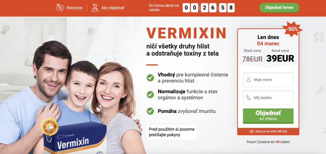 Vermixin Slovensko – recenzie a skúsenosti, cena, kde kúpiť, leták, zloženie, dávkovanie, spôsob použitia, v lekárni, oficiálna stránka výrobcu