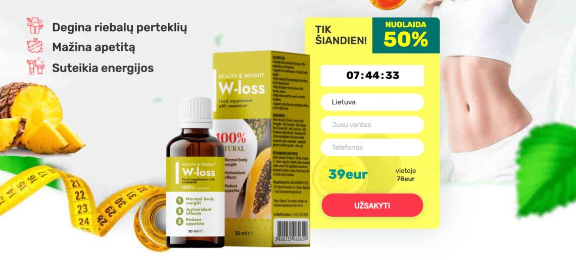 W-Loss Lietuva – kaina, kur pirkti, vaistinės, nuomonės ir atsiliepimai, kaip naudoti, gamintojo oficiali svetainė