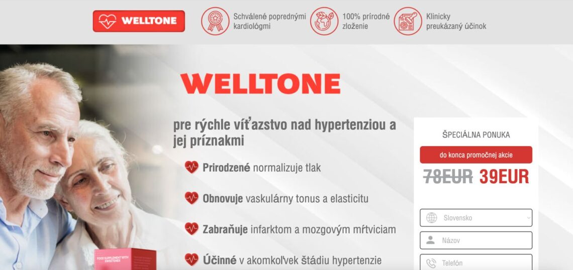 Welltone Slovensko – recenzie a skúsenosti, cena, kde kúpiť, leták, zloženie, dávkovanie, spôsob použitia, v lekárni, oficiálna stránka výrobcu